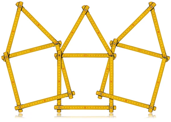 木製折り畳み定規の家- — ストック写真