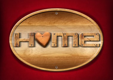 Metin giriş ile oval ahşap çerçeve