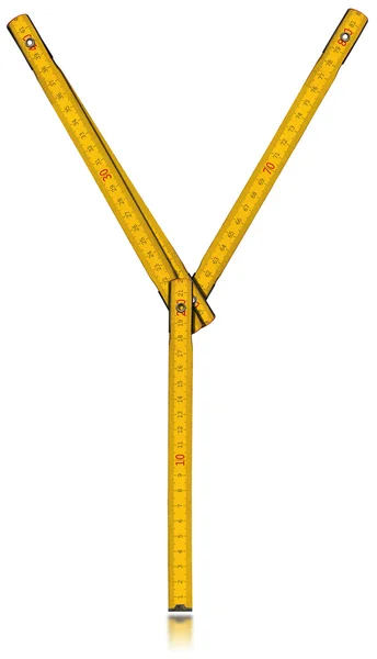 Fonte Y - Old Yellow Meter Ruler — Fotografia de Stock