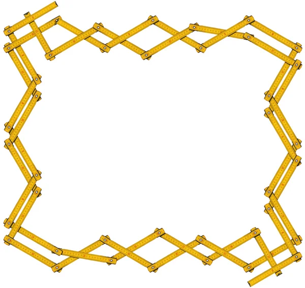 오래 된 나무 접는 통치자와 프레임 — 스톡 사진