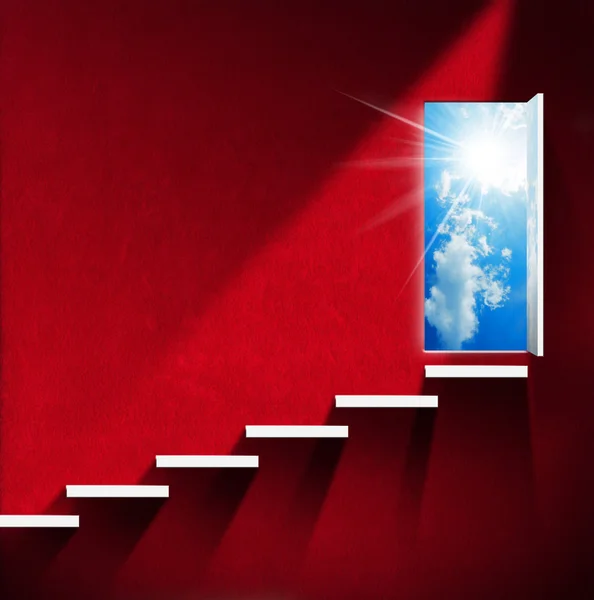 Stairway to Heaven - röda rummet — Stockfoto