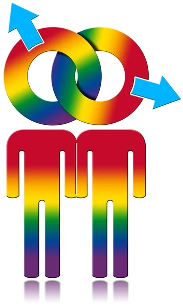 Gay relation - Rainbow färgad Symbol — Stockfoto