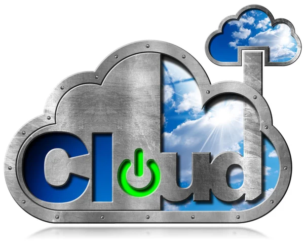 Cloud Computing Symbol mit Himmel — Stockfoto