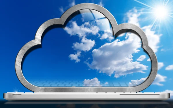 Přenosný počítač - Cloud Computing — Stock fotografie