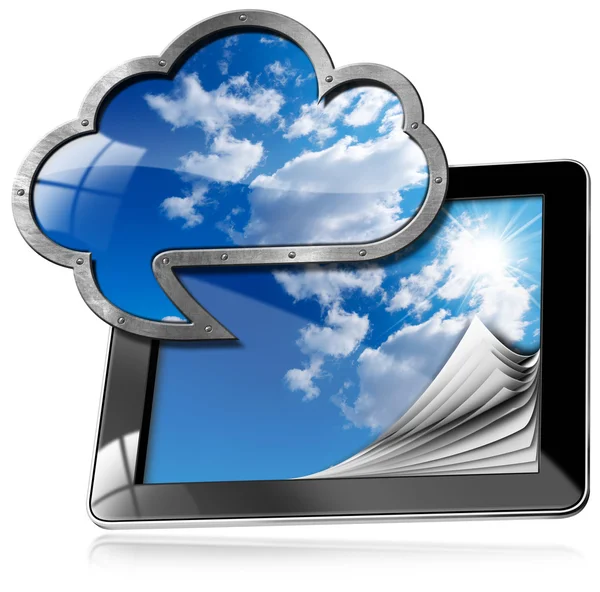 Tablet Pc met Cloud Computing-symbool — Stockfoto