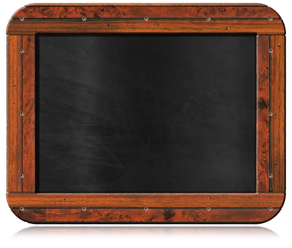 Blackboard vazio velho com parafusos — Fotografia de Stock
