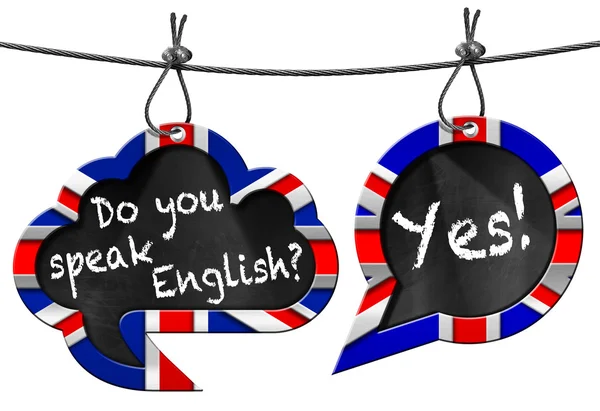 英語を話す - 2 つのスピーチの泡 — ストック写真