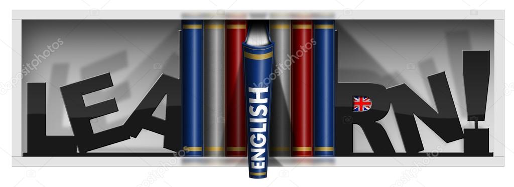 Learn English - boekenkast met Engels boeken — Stockfoto © catalby ... Learn English - boekenkast met Engels boeken — Stockfoto © catalby ...