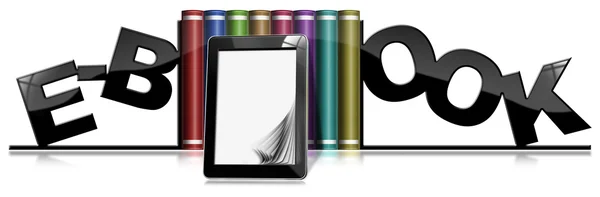 E-Book - Libros y Tablet — Foto de Stock