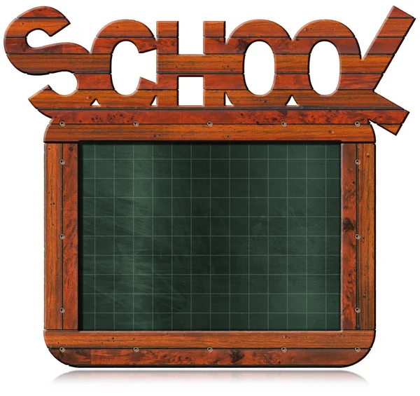 Παλιό άδειο μαυροπίνακα με κείμενο σχολείο — Φωτογραφία Αρχείου