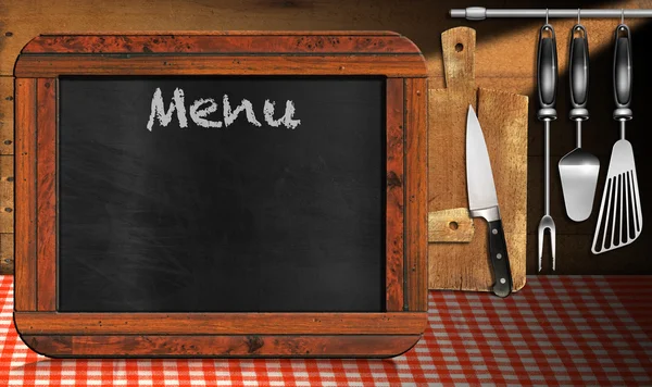 Blackboard Menu in the Kitchen — Stock Photo, Image