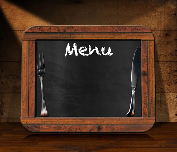 Blackboard Menu on the Table — Stock Photo, Image