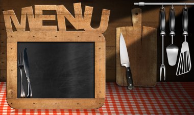 Blackboard menü mutfak