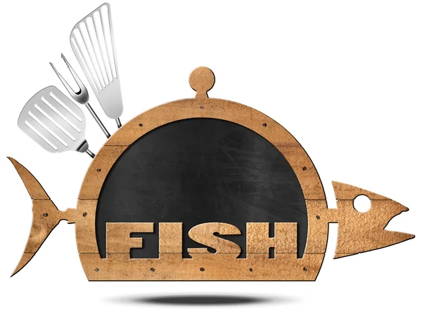 Blackboard Fish Shaped - Fish Menu — Stock Photo, Image