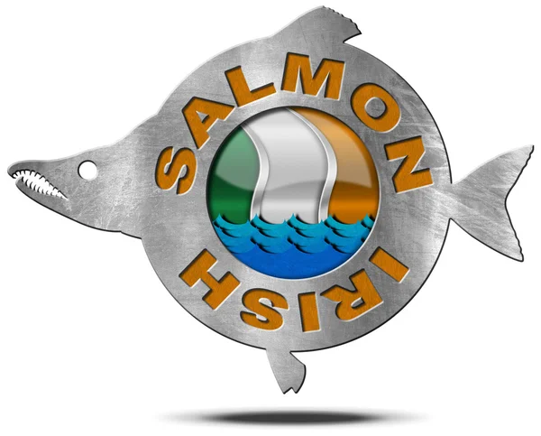 İrlandalı Salmon - Metal simgesi — Stok fotoğraf