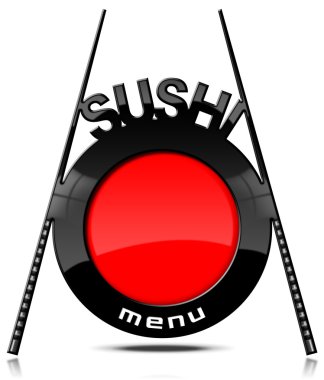 Sushi menüsü - yemek çubukları ile Banner