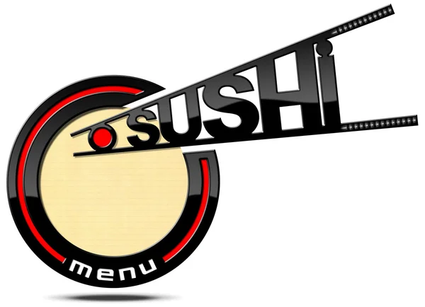 Sushi-Menu - Banner z pałeczkami — Zdjęcie stockowe