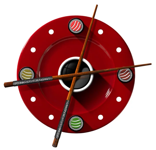 寿司的时间概念-时钟 — 图库照片