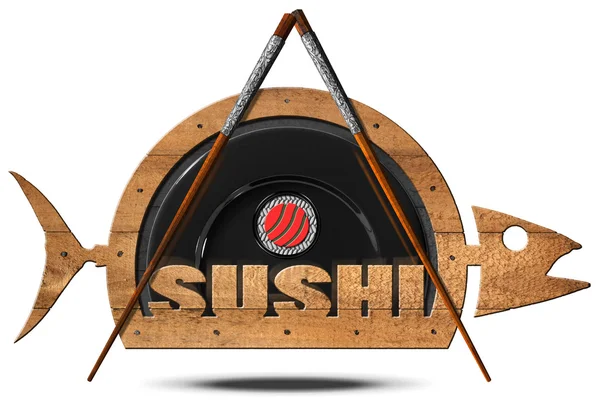 Sushi - Symboli puisella kalalla — kuvapankkivalokuva