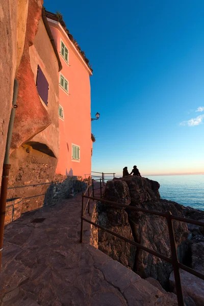 Tellaro - リグーリア州イタリアの日没 — ストック写真