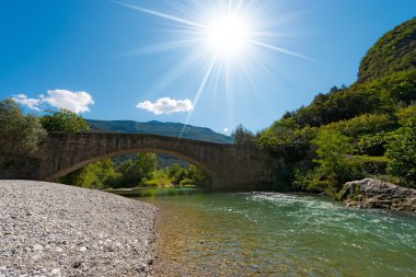 Roman Bridge and Sarca River - Italy clipart