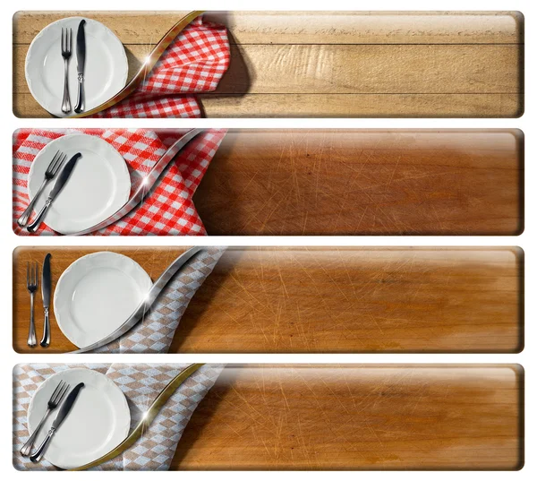 Conjunto de Banners de cocina con camino de recorte —  Fotos de Stock