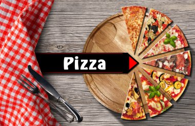 Pizza - rustik menü tasarımı