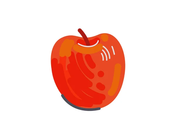 Manzana roja dibujada. Icono de fruta fresca dibujo aislado eps ilustración — Vector de stock