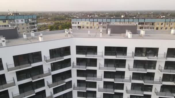 Drone Vista Directamente Encima Nuevo Edificio Apartamentos Vista Superior — Vídeos de Stock