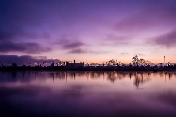 Szczecin üzerinde gündoğumu — Stok fotoğraf