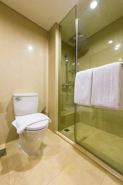 Bagno nuovo e pulito dell'hotel — Foto Stock