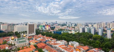 Sabah panoramik şehir manzaralı