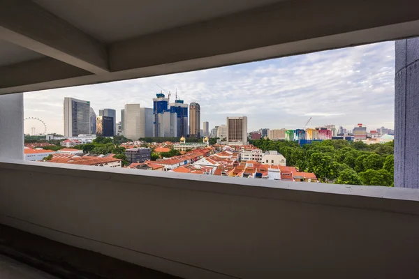 Prachtige zonsopgang op de skyline van Singapore — Stockfoto