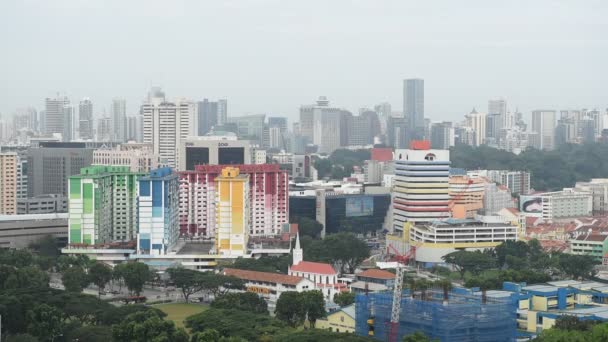 Aerial of colourful Rochor Centre — Stock Video
