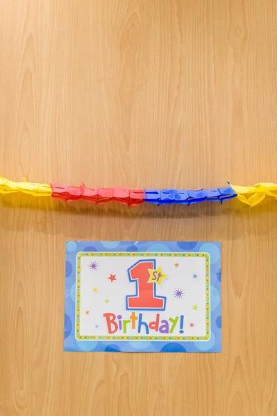 Decoração de festa de aniversário colorido — Fotografia de Stock