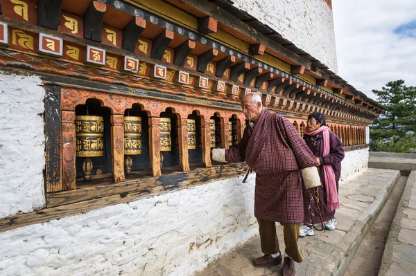 Ruote di preghiera locali bhutanesi — Foto Stock