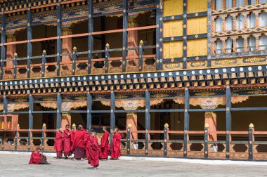 Genç rahipler at Rinpung Dzong