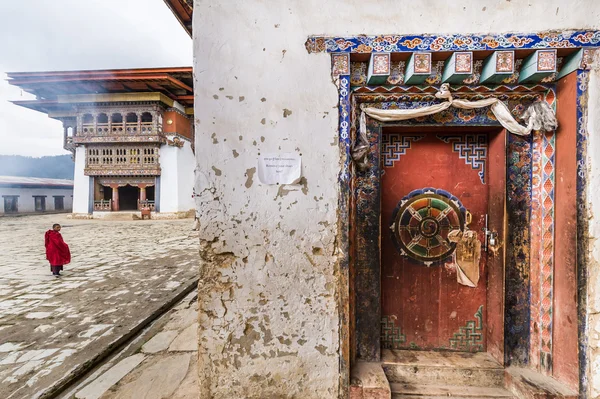 Architectural details at Gangtey Monastery — Stock Photo, Image