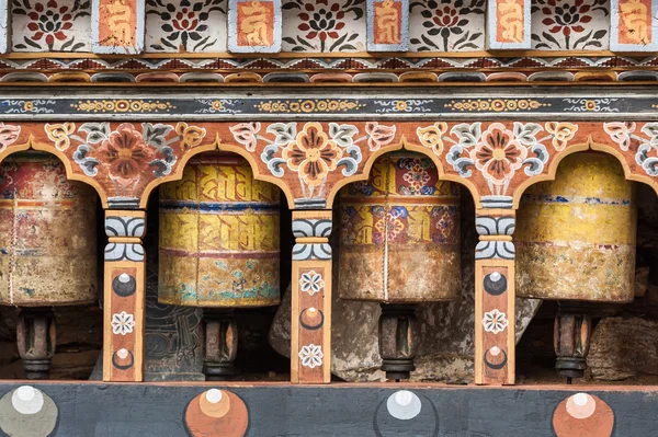 Bön hjulen detaljer i Trongsa Dzong, Bhutan — Stockfoto