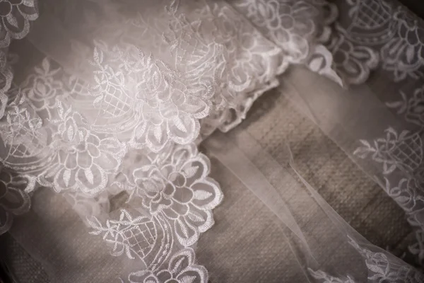 Details voor witte bruidssluier — Stockfoto