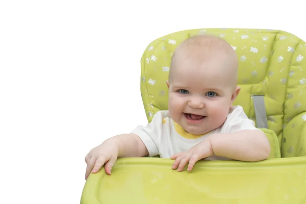 Baby in highchair — Stock Photo, Image