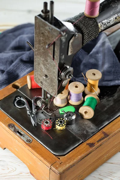 Artículos Artesanía Hilos Agujas Coser —  Fotos de Stock