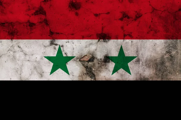 Ancien Drapeau Grunge Syrie — Photo