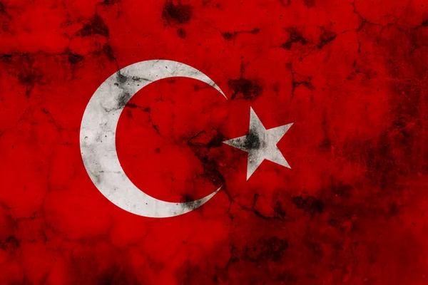 Oude Grunge Vlag Van Turkije — Stockfoto