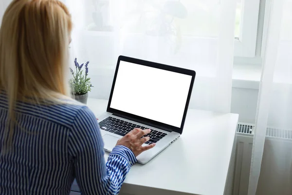 Side View Open Laptop Computer Modern Thin Edge Slim Design — Stock Photo, Image