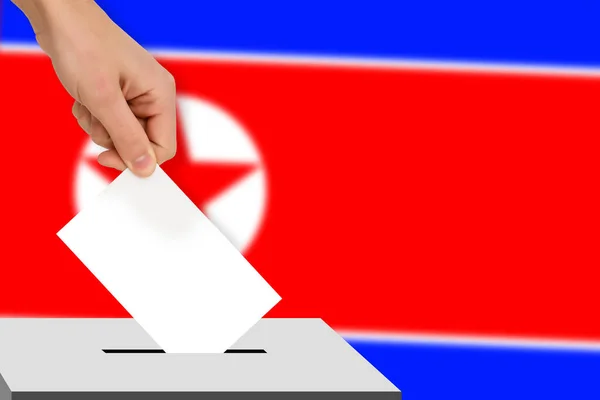 Hand Drops Ballot Election Background Flag Concept State Elections Referendum — Stock Photo, Image