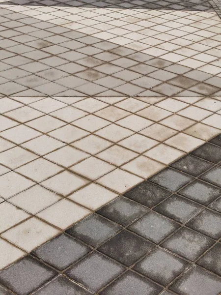 Floor Tile Mosaic Gray Squares Construction — Stock Photo, Image