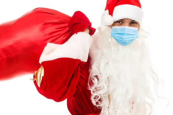 Coronavirus Convid Santa Claus Usa Una Máscara Facial Para Prevenir —  Fotos de Stock