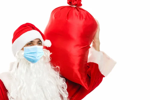 Coronavirus Kna Noel Baba Coronavirus Önlemek Için Maske Takıyor Convid — Stok fotoğraf