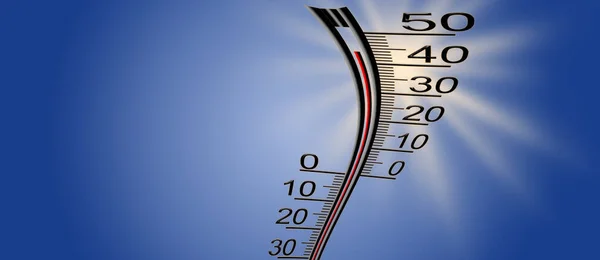 Thermometer Vor Dem Hintergrund Der Natur — Stockfoto